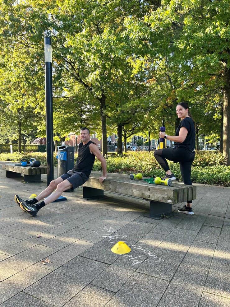 Professional strength training session outdoors