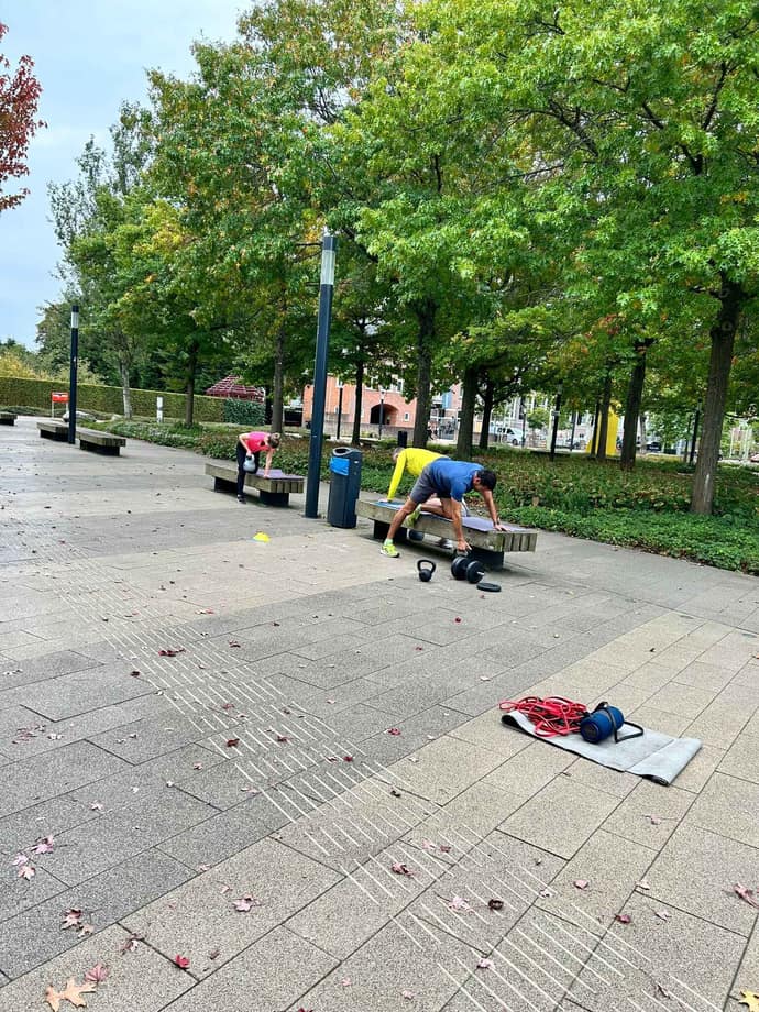 Kleine groep outdoor training